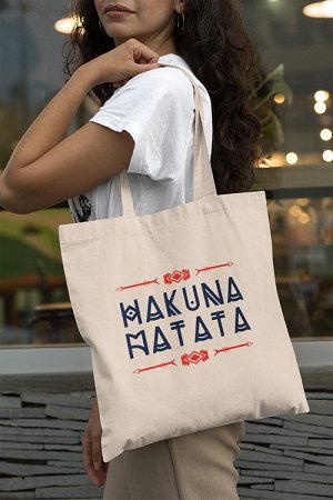 Premium Cotton Canvas Tote Bag - Hakuna Matata White | Verified Sustainable by Brown Living™