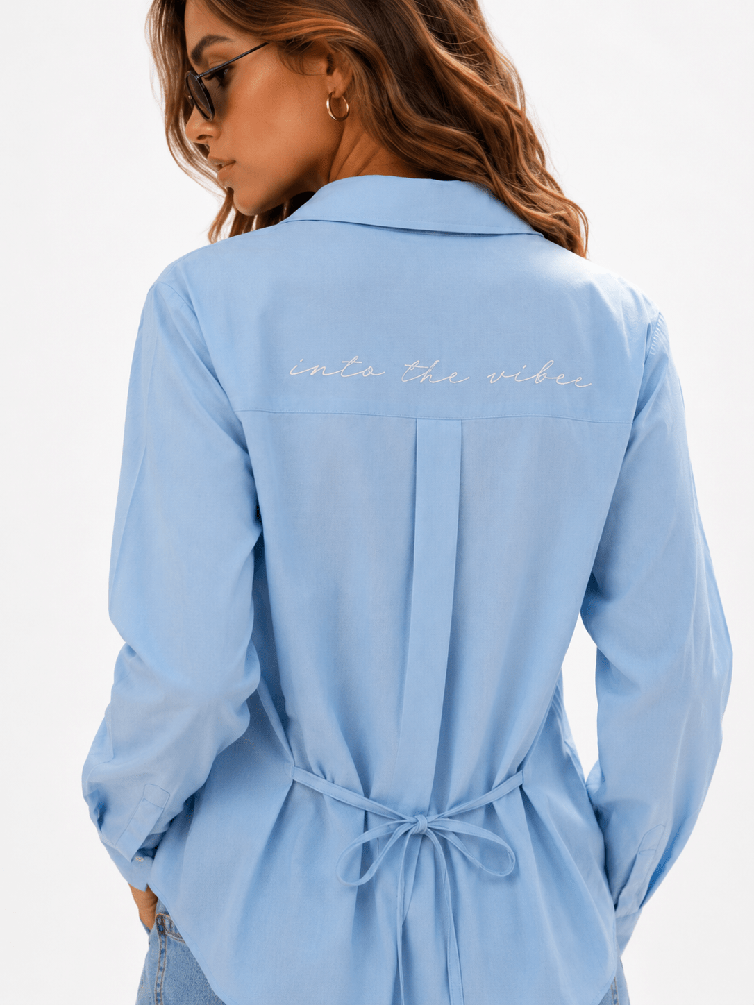 Premium Cotton Earth String Shirt For Women – Womens Shirt on Brown Living™. SKU: W-STRING-BLU-XL1. Img 5.