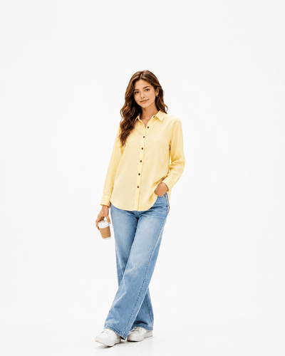 Premium Cotton Earth String Shirt For Women – Womens Shirt on Brown Living™. SKU: W-STRING-YLW-S1. Img 11.