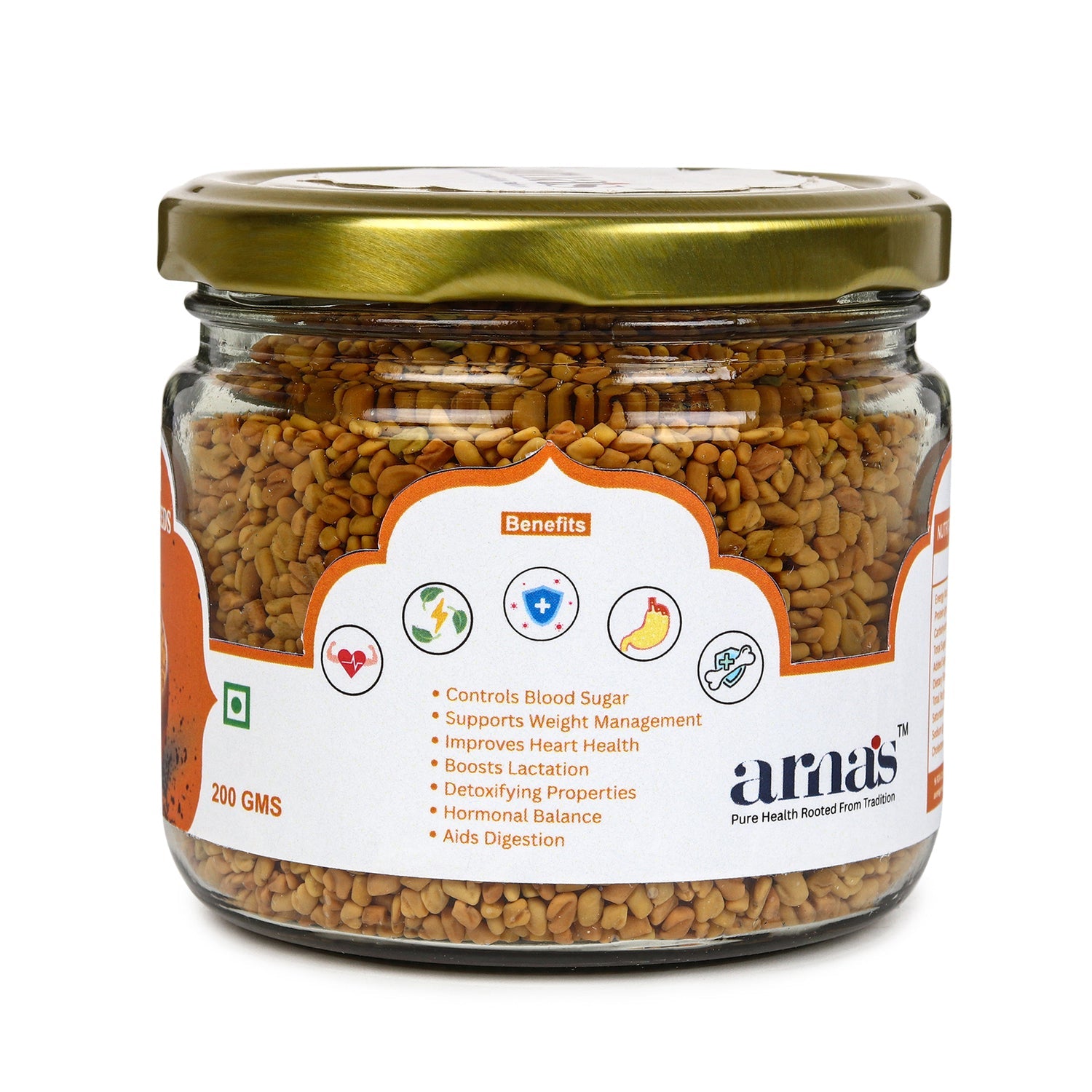 Premium Fenugreek Seeds 200g | Pure Natural Methi Seeds – Dried Fruits, Nuts & Seeds on Brown Living™. SKU: ARNAS-5. Img 2.