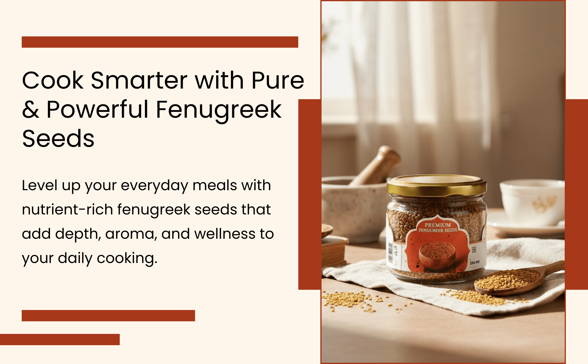 Premium Fenugreek Seeds 200g | Pure Natural Methi Seeds – Dried Fruits, Nuts & Seeds on Brown Living™. SKU: ARNAS-5. Img 7.