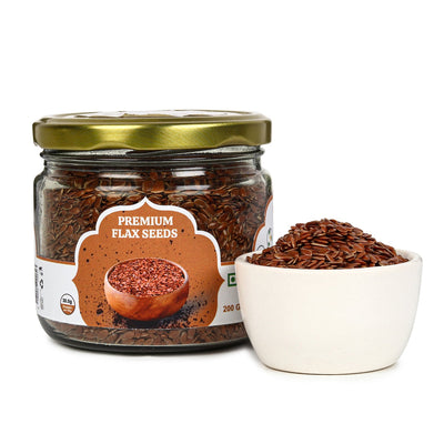 Premium Flax Seeds 200g | Natural High Fiber Seeds – Dried Fruits, Nuts & Seeds on Brown Living™. SKU: ARNAS-4. Img 5.