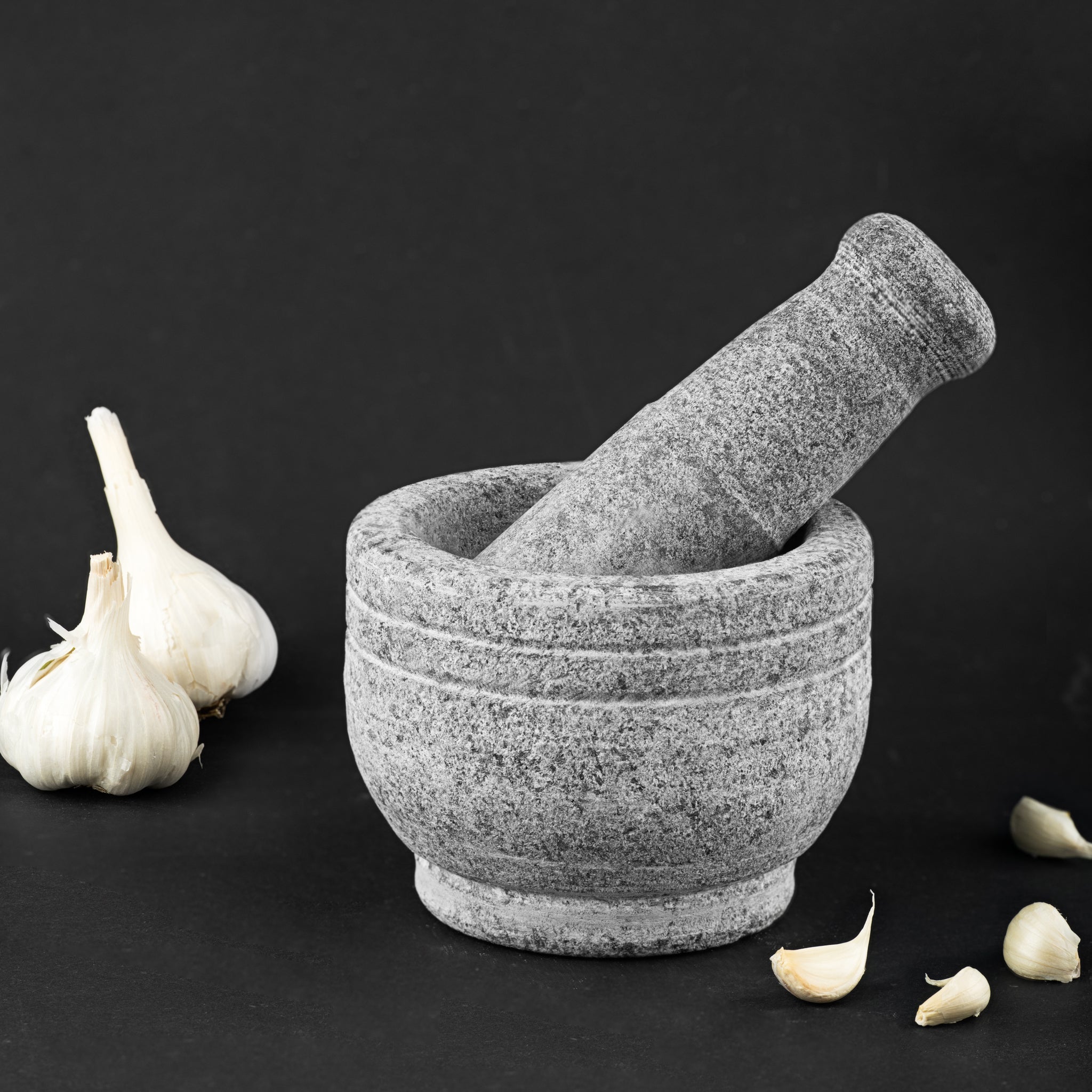 Premium Handmade Uthukuli Stone Mortar And Pestle | Small – Kitchen Tools on Brown Living™. SKU: S0. Img 2.