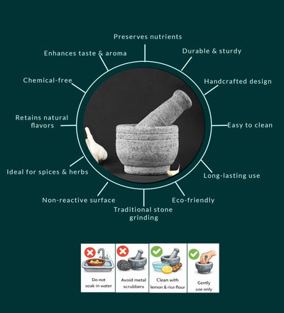 Premium Handmade Uthukuli Stone Mortar And Pestle | Small – Kitchen Tools on Brown Living™. SKU: S0. Img 4.