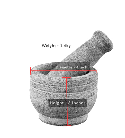 Premium Handmade Uthukuli Stone Mortar And Pestle | Small – Kitchen Tools on Brown Living™. SKU: S0. Img 3.