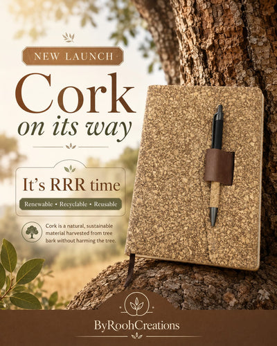 Premium Natural Cork A5 Diary with Pen Holder | Eco-Friendly Journal – Notebooks & Notepads on Brown Living™. SKU: BRC-CCD-A5-02. Img 3.