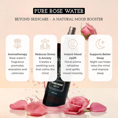 Premium Natural Rose Water Mist Spray for Face – Face Toner on Brown Living™. SKU: FFHYRW150L. Img 4.