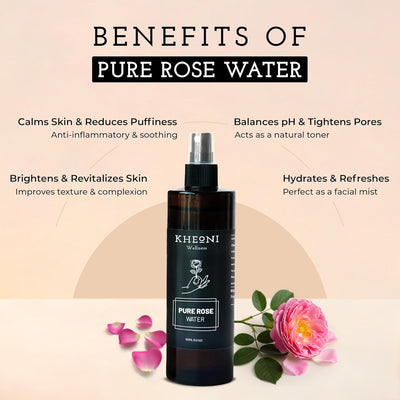 Premium Natural Rose Water Mist Spray for Face – Face Toner on Brown Living™. SKU: FFHYRW150L. Img 3.