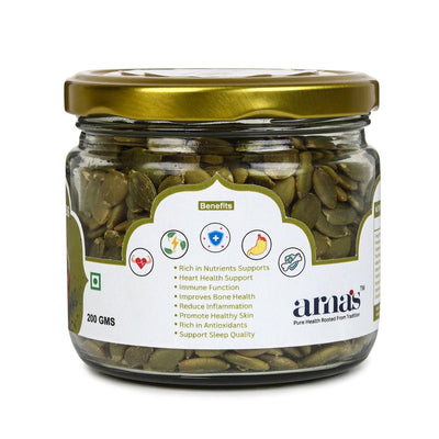 Premium Pumpkin Seeds 200g | Natural High Protein Seeds – Dried Fruits, Nuts & Seeds on Brown Living™. SKU: ARNAS-2. Img 2.