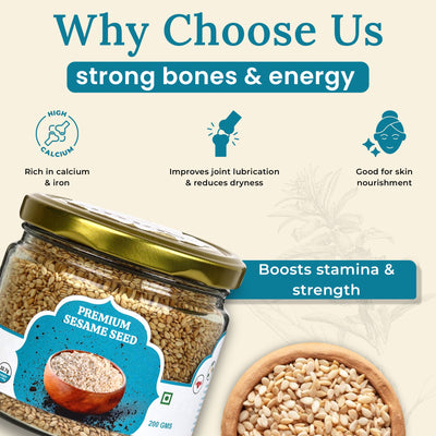 Premium Sesame Seeds 200g | Natural Protein Rich Seeds – Dried Fruits, Nuts & Seeds on Brown Living™. SKU: ARNAS-6. Img 6.