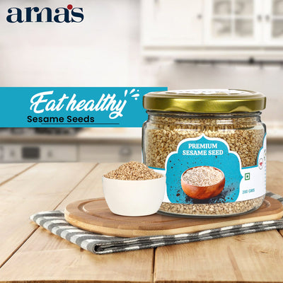Premium Sesame Seeds 200g | Natural Protein Rich Seeds – Dried Fruits, Nuts & Seeds on Brown Living™. SKU: ARNAS-6. Img 7.