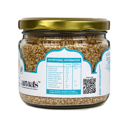Premium Sesame Seeds 200g | Natural Protein Rich Seeds – Dried Fruits, Nuts & Seeds on Brown Living™. SKU: ARNAS-6. Img 3.