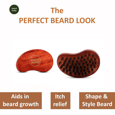 Premium Wooden Beard Brush & Comb Combo Kit for Grooming – Beard Brush on Brown Living™. SKU: KOE019-BB-BC. Img 3.
