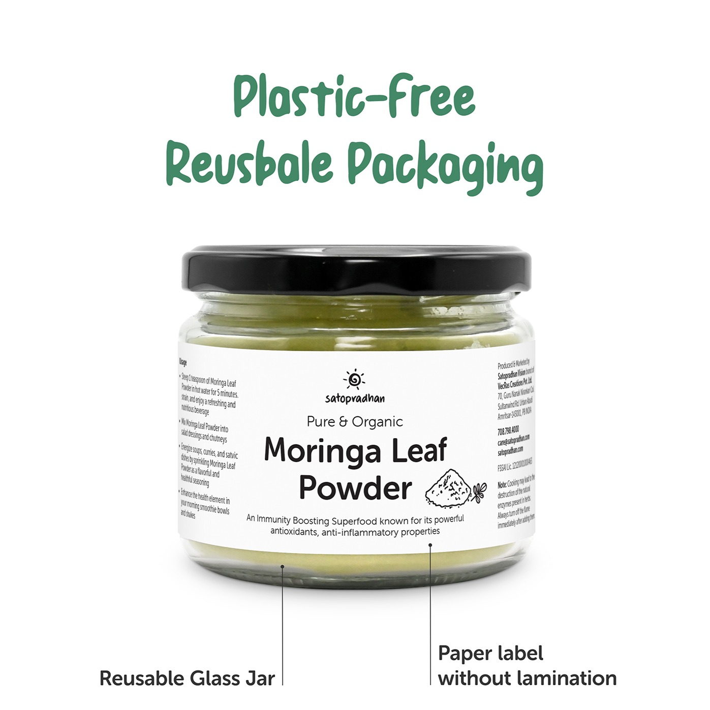 Moringa Leaf Powder - 100g | Verified Sustainable by Brown Living™