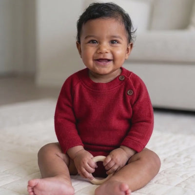 Pure Wool Full Sleeved Baby Tee | Herbal Dyed with Sacred Lotus