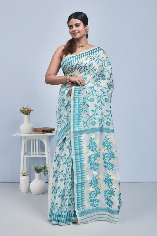 Load video: Bengal Pure Tussar Silk Saree