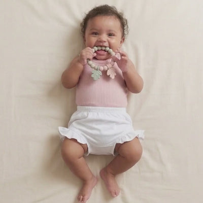 Herb Dyed Baby Shorts With Ruffle Details