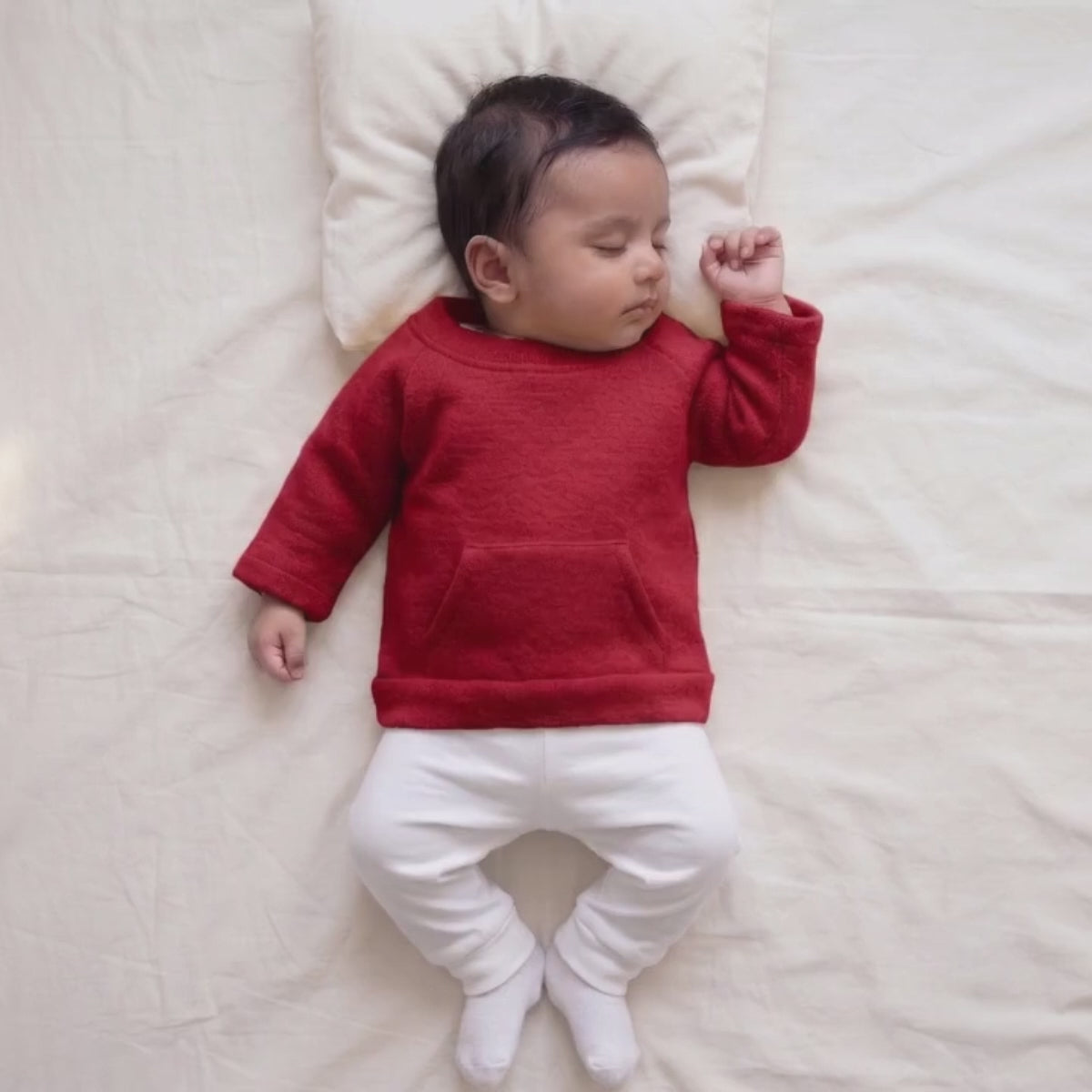 Pure Wool Winter Pocket Tee | Herbal Dyed Baby Top for Skin Comfort
