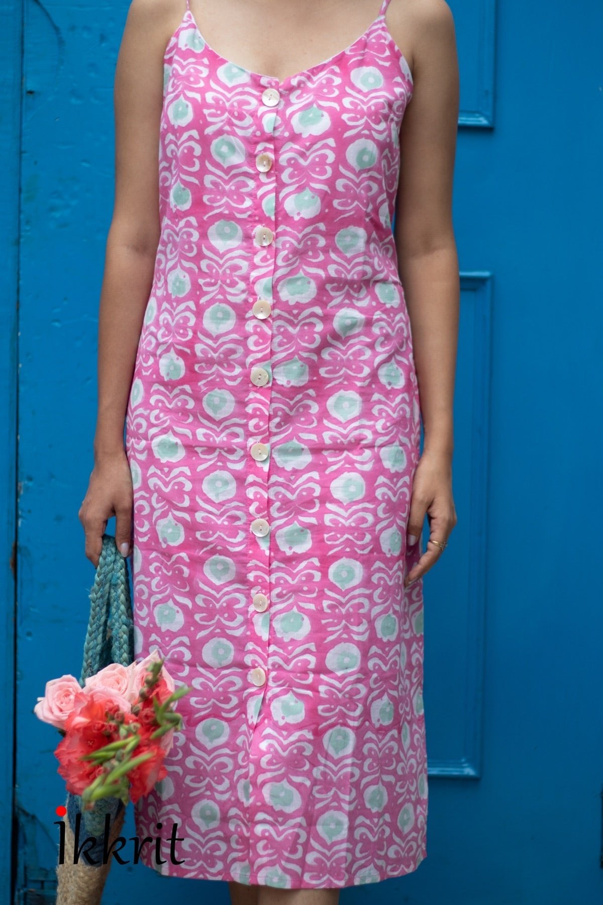 Primrose Handblock Print Cotton Dress | Verified Sustainable by Brown Living™