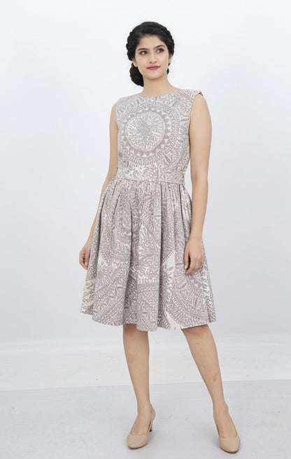 Printed Linen Dress – Lightweight & Stylish Summer Dress for Women – Womens Dress on Brown Living™. SKU: D12002. Img 2.