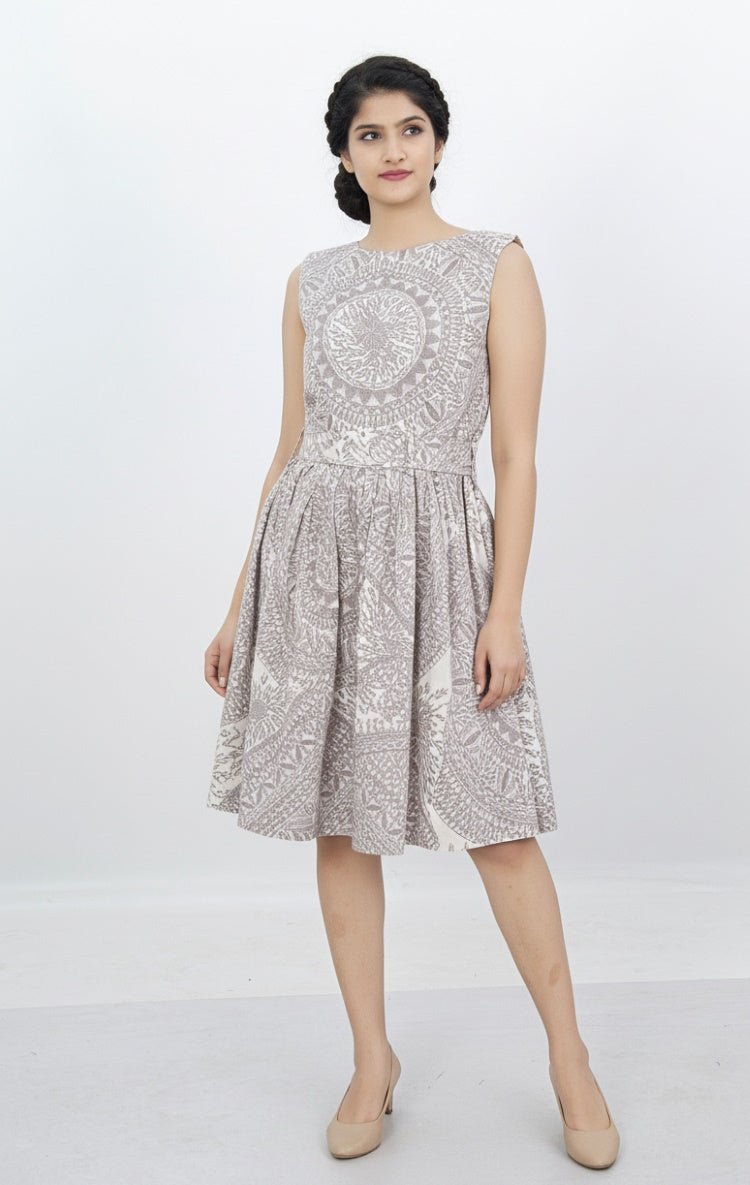 Printed Linen Dress – Lightweight & Stylish Summer Dress for Women – Womens Dress on Brown Living™. SKU: D12002. Img 2.