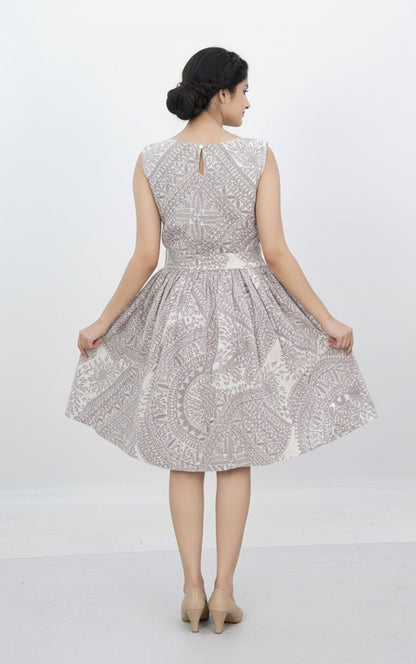 Printed Linen Dress – Lightweight & Stylish Summer Dress for Women – Womens Dress on Brown Living™. SKU: D12002. Img 5.