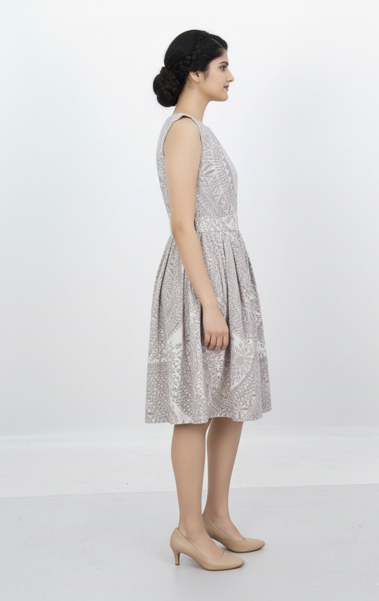 Printed Linen Dress – Lightweight & Stylish Summer Dress for Women – Womens Dress on Brown Living™. SKU: D12002. Img 3.