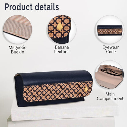 Protective Eyewear Case – Vegan Leather & Printed Cork (Black) – Travel Accessories on Brown Living™. SKU: CPEGH001. Img 9.