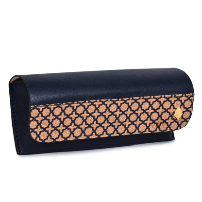 Protective Eyewear Case – Vegan Leather & Printed Cork (Black) – Travel Accessories on Brown Living™. SKU: CPEGH001. Img 3.