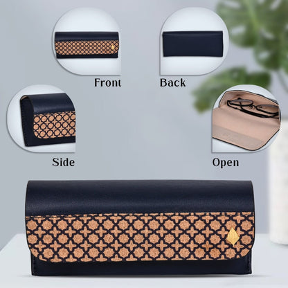 Protective Eyewear Case – Vegan Leather & Printed Cork (Black) – Travel Accessories on Brown Living™. SKU: CPEGH001. Img 8.