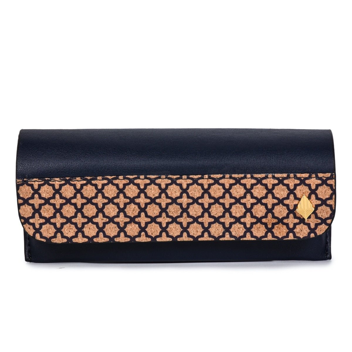 Protective Eyewear Case – Vegan Leather & Printed Cork (Black) – Travel Accessories on Brown Living™. SKU: CPEGH001. Img 1.