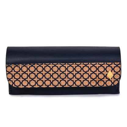 Protective Eyewear Case – Vegan Leather & Printed Cork (Black) – Travel Accessories on Brown Living™. SKU: CPEGH001. Img 1.
