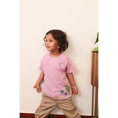 Puffin Puffers Raglan Shirt | Cute Pink Cotton Shirt for Kids – Kids Daywear Sets on Brown Living™. SKU: MCBL22. Img 1.