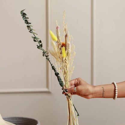 Pumpkin Ceramic Vase with Dried Bliss Bunch | Verified Sustainable by Brown Living™