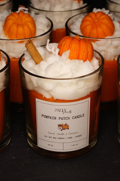 Pumpkin Patch Candle | Handmade Fall - Scented Soy Wax Candle – Candles & Fragrances on Brown Living™. SKU: SLTYSECRT-01. Img 1.