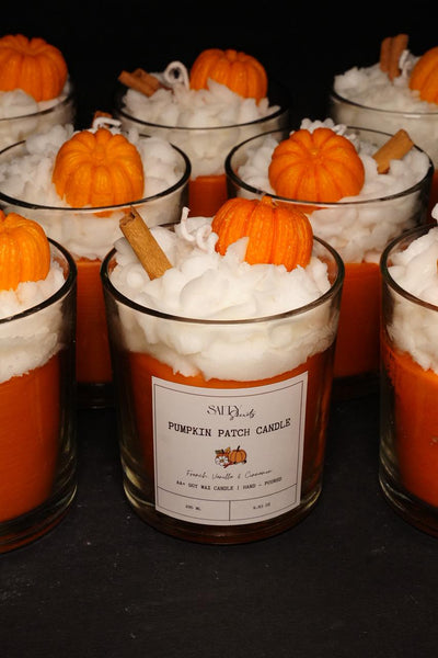 Pumpkin Patch Candle | Handmade Fall - Scented Soy Wax Candle – Candles & Fragrances on Brown Living™. SKU: SLTYSECRT-01. Img 2.