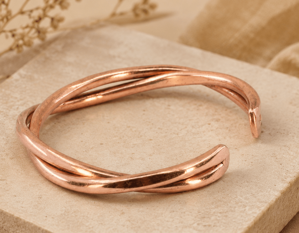 Pure Copper Healing Band – Womens Accessories on Brown Living™. SKU: THREE-ROBE-COPPER-BAND. Img 43.