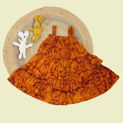 Pure Cotton Baby Dress with Printed Design – Kids Frocks & Dresses by Stotra available on Brown Living™. Large 6 - 12M. SKU: STRCOTFROOWL06 - L. Img 8.