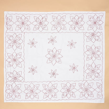 Pure Cotton Floral Hand Embroidered Baby Nakshi Kantha – Baby Swaddle by Stotra available on Brown Living™. White . SKU: ST - KAN - WHITE - 04. Img 4.