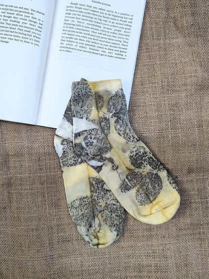Pure Cotton Socks | Naturally Dyed with Marigold & Rose Petals – Womens Socks on Brown Living™. SKU: PC-SOCKS-01. Img 1.