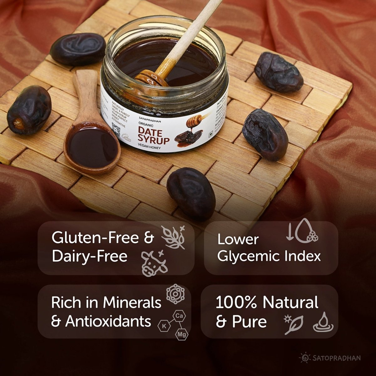 Pure Date Syrup - Natural Alternative to Bee Honey for Vegans – Honey & Syrups by SATOPRADHAN available on Brown Living™. . SKU: 1SA_DS - 2H. Img 2.