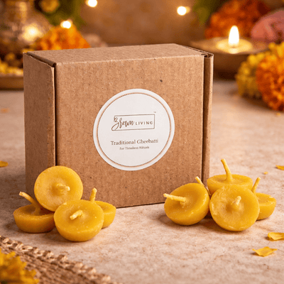 Pure Ghee Diya Batti for Pooja – Pooja Needs on Brown Living™. SKU: BL-GDB-30. Img 1.