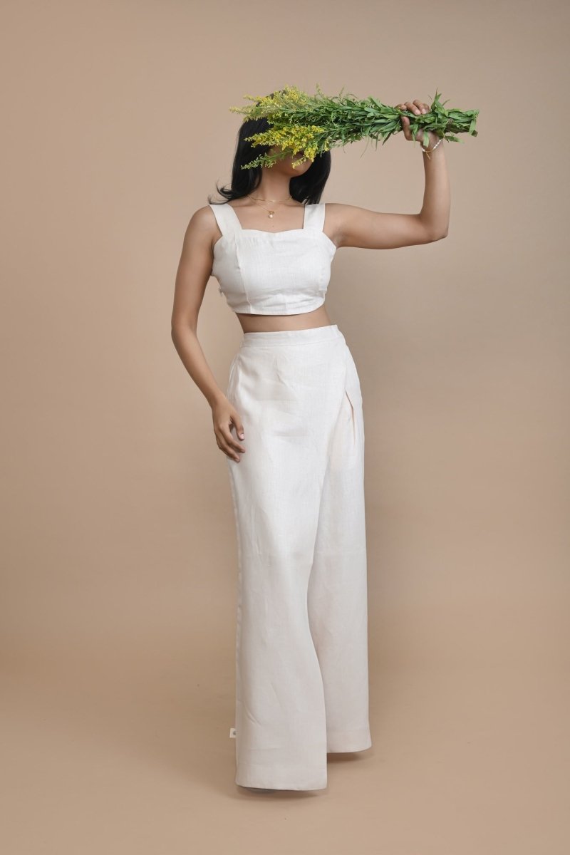 Pure Hemp Crop Top | Soft & Comfortable Fabric | Available in 4 colors – Womens Dress by Pravaah India available on Brown Living™. L Peach. SKU: PRA24CL1PL. Img 2.