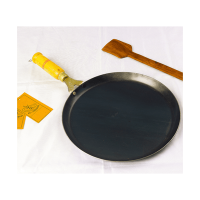 Pure Iron Handmade Dosa Tawa (10inches Inches)+ Free Wooden Flip – Cookware on Brown Living™. SKU: Iron - Tawa - 1 - 1600g - packof1. Img 5.