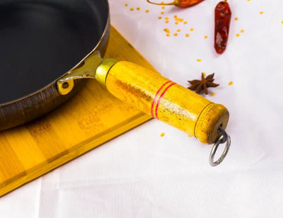 Pure Iron Handmade Fry Pan (10 Inches) – Cookware on Brown Living™. SKU: Iron - pan - 1000g - packof1. Img 2.