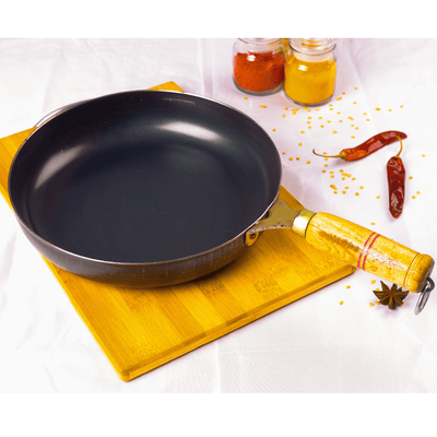 Pure Iron Handmade Fry Pan (10 Inches) – Cookware on Brown Living™. SKU: Iron - pan - 1000g - packof1. Img 1.