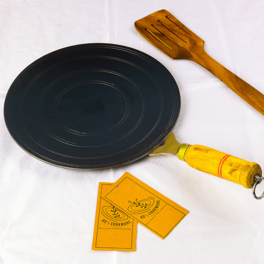 Pure Iron Handmade Roti Tawa (10 Inches) – Cookware on Brown Living™. SKU: Iron - roti - Tawa - 1000g - packof1. Img 1.