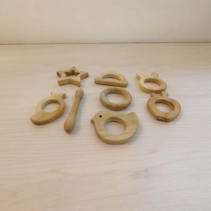 Pure Neem Wooden Teethers – Smooth Finishing With Round Edges – Baby Teethers & Soothers on Brown Living™. SKU: T_STR-DBL-CLD-DV-RNG-BNY-APL-MNG. Img 4.