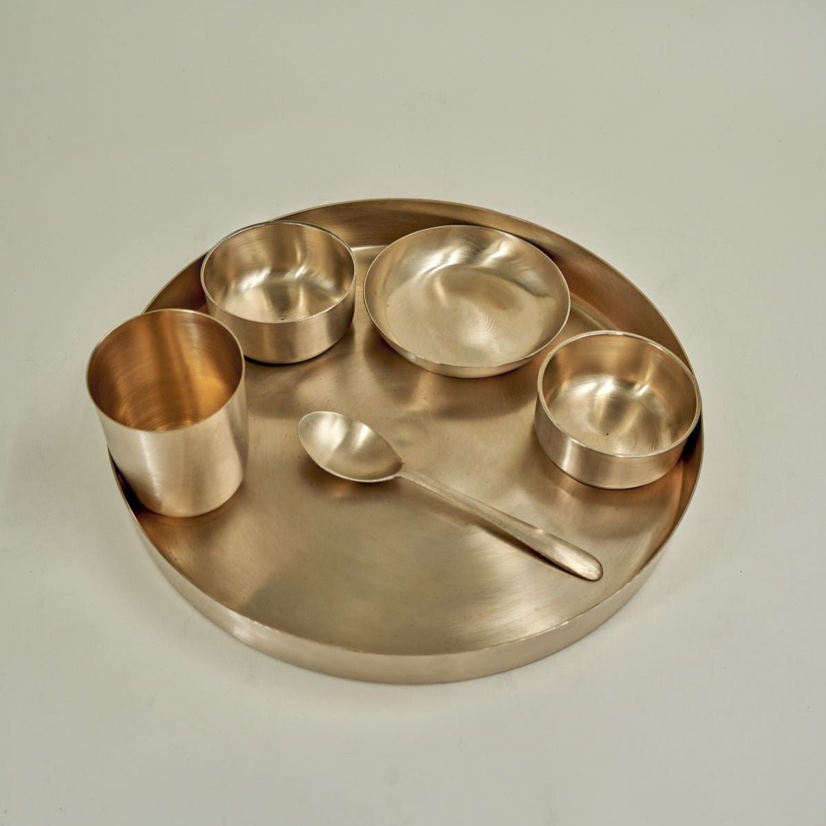 Pure Original Kansa Bronze Thali Set 14" - 6 Pcs | Verified Sustainable by Brown Living™