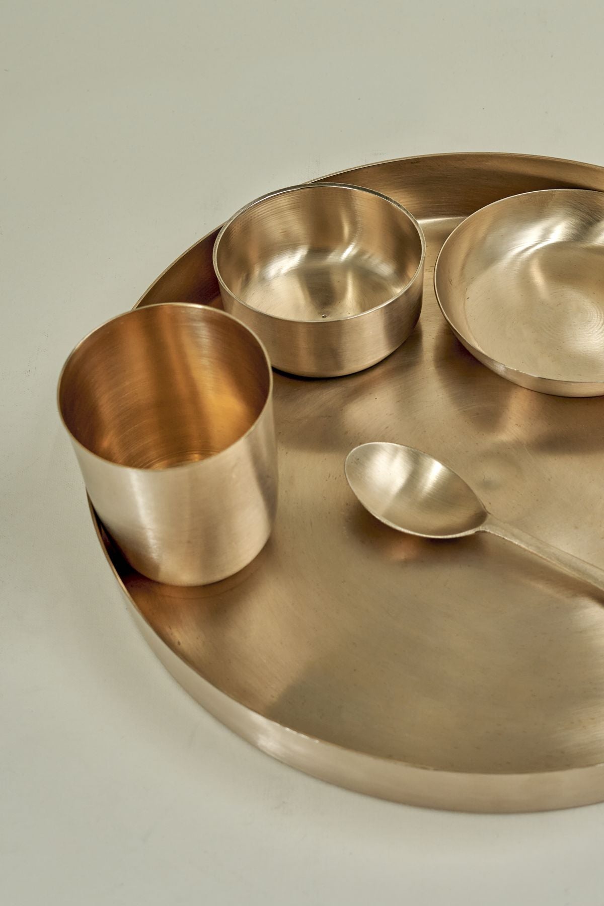 Pure Original Kansa Bronze Thali Set 14" - 6 Pcs | Verified Sustainable by Brown Living™